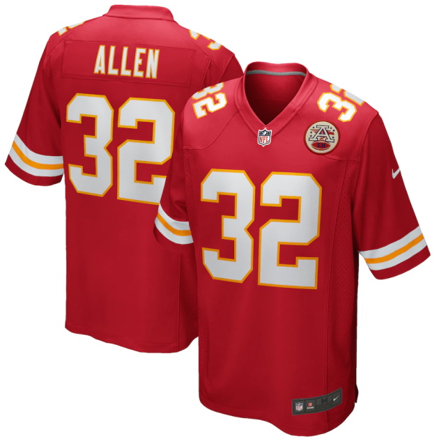 mens nike marcus allen red kansas city chiefs game retired player jersey
